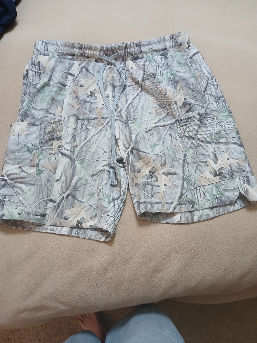 Studio Men's Camouflage Drawstring Shorts - Light Gray, Beige, Pale Green